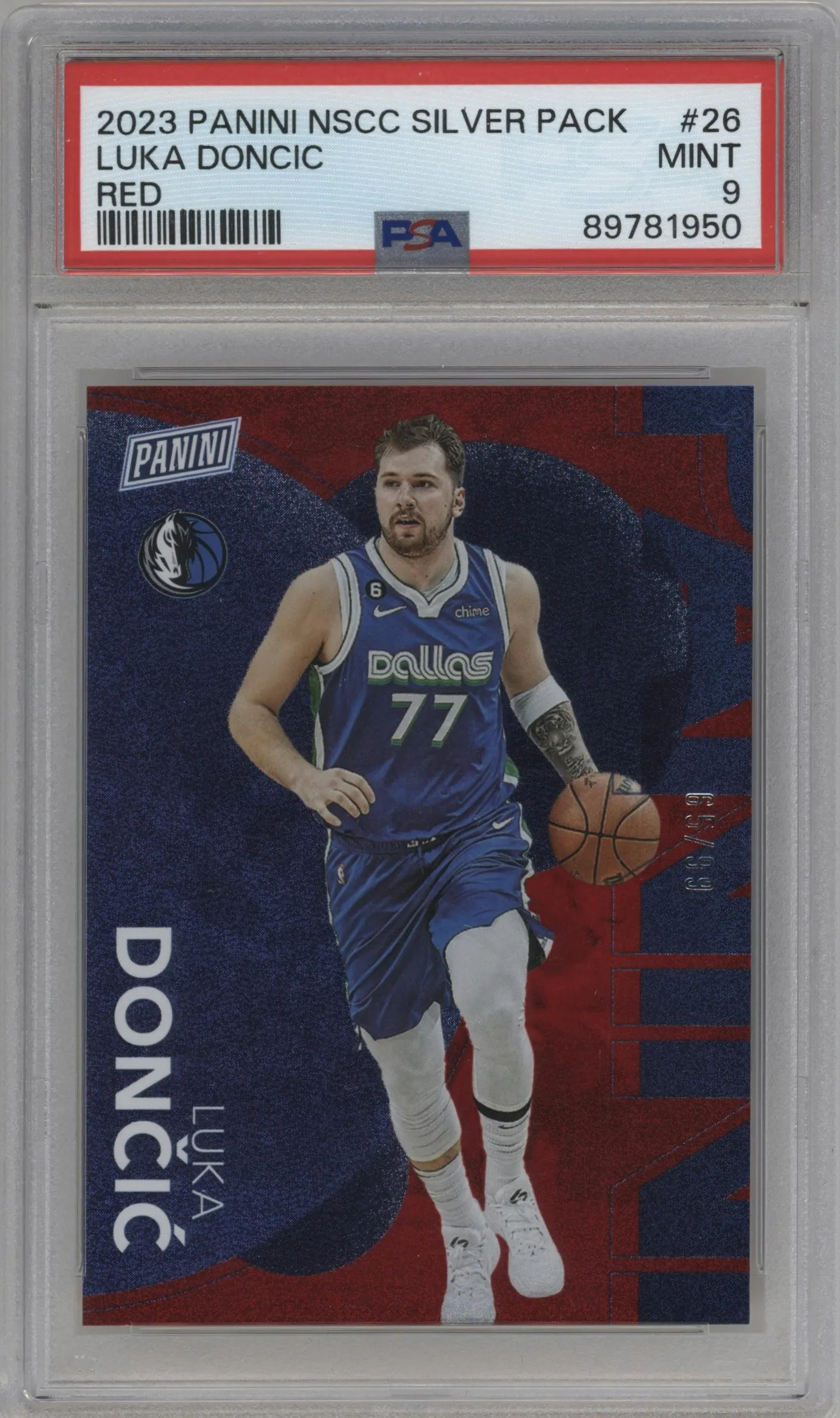 2023 Panini The National VIP Silver Packs Luka Doncic Red PSA 9
