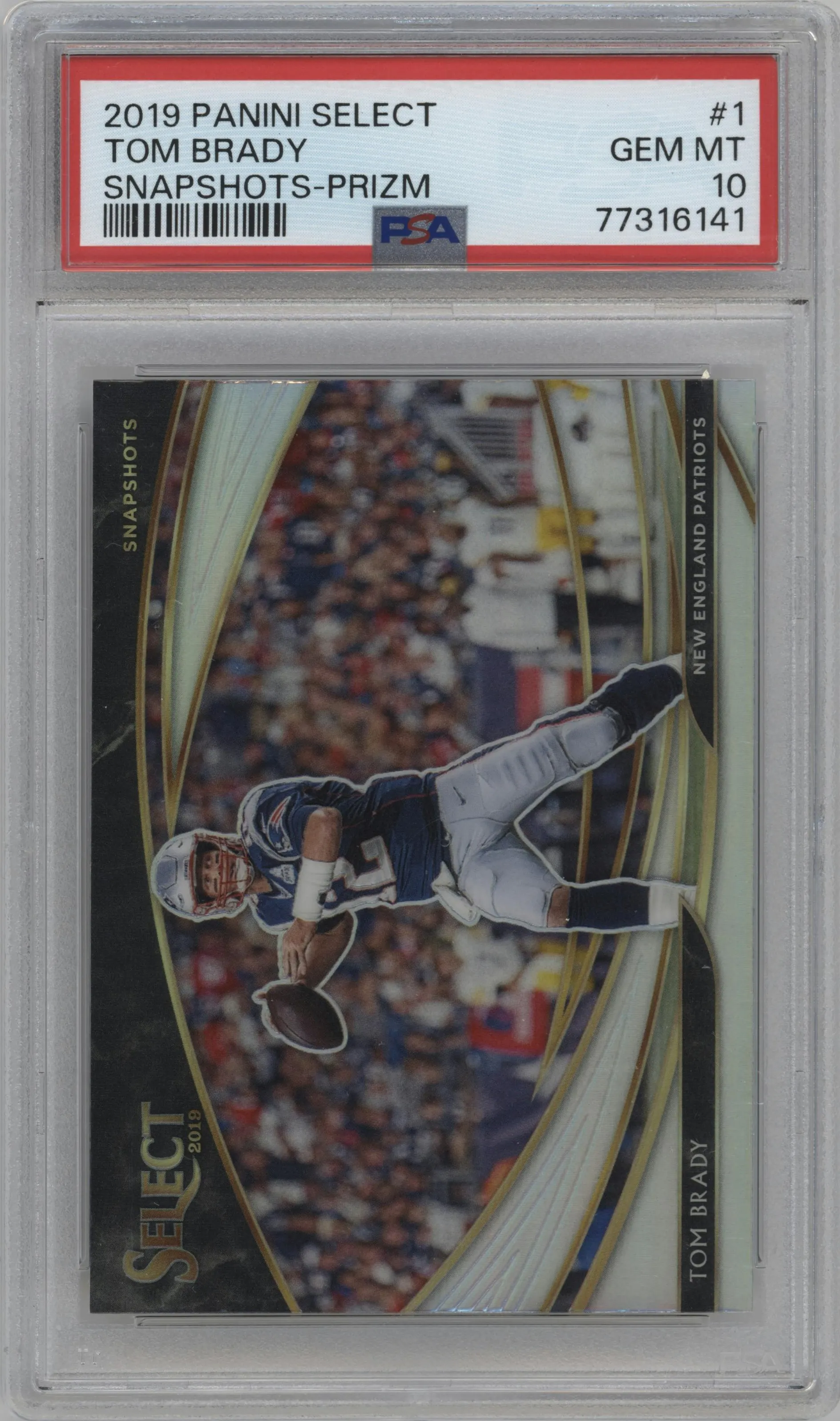 2019 Panini Select Snapshots Tom Brady Prizm #1 PSA 10