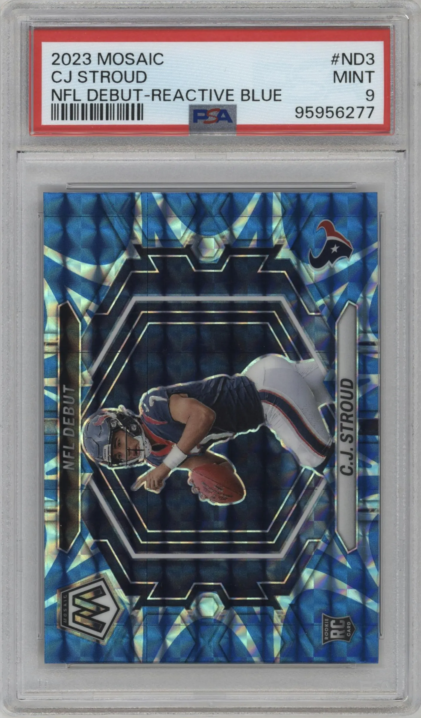 2023 Panini Mosaic NFL Debut C.J. Stroud Reactive Blue #ND-3 PSA 9