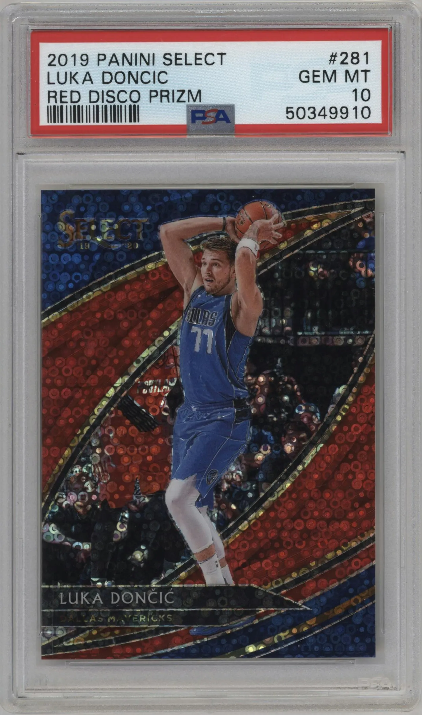 2019 Panini Select Courtside Luka Doncic Disco Red #281 PSA 10
