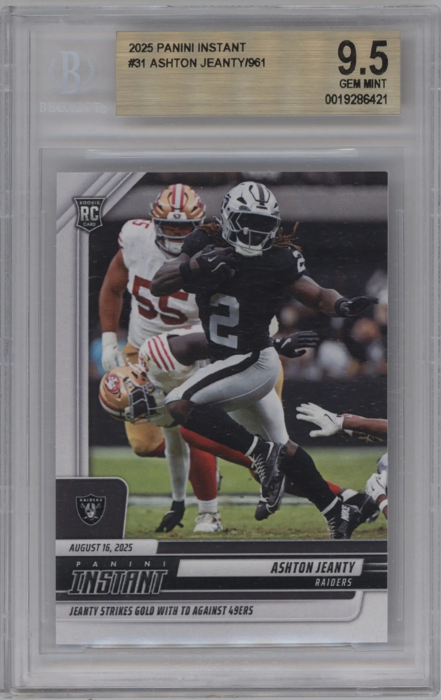 2025 Panini Instant Ashton Jeanty BGS 9.5