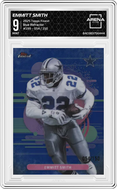 2025 Topps Finest Emmitt Smith Blue Refractor #199 ARENA CLUB 9
