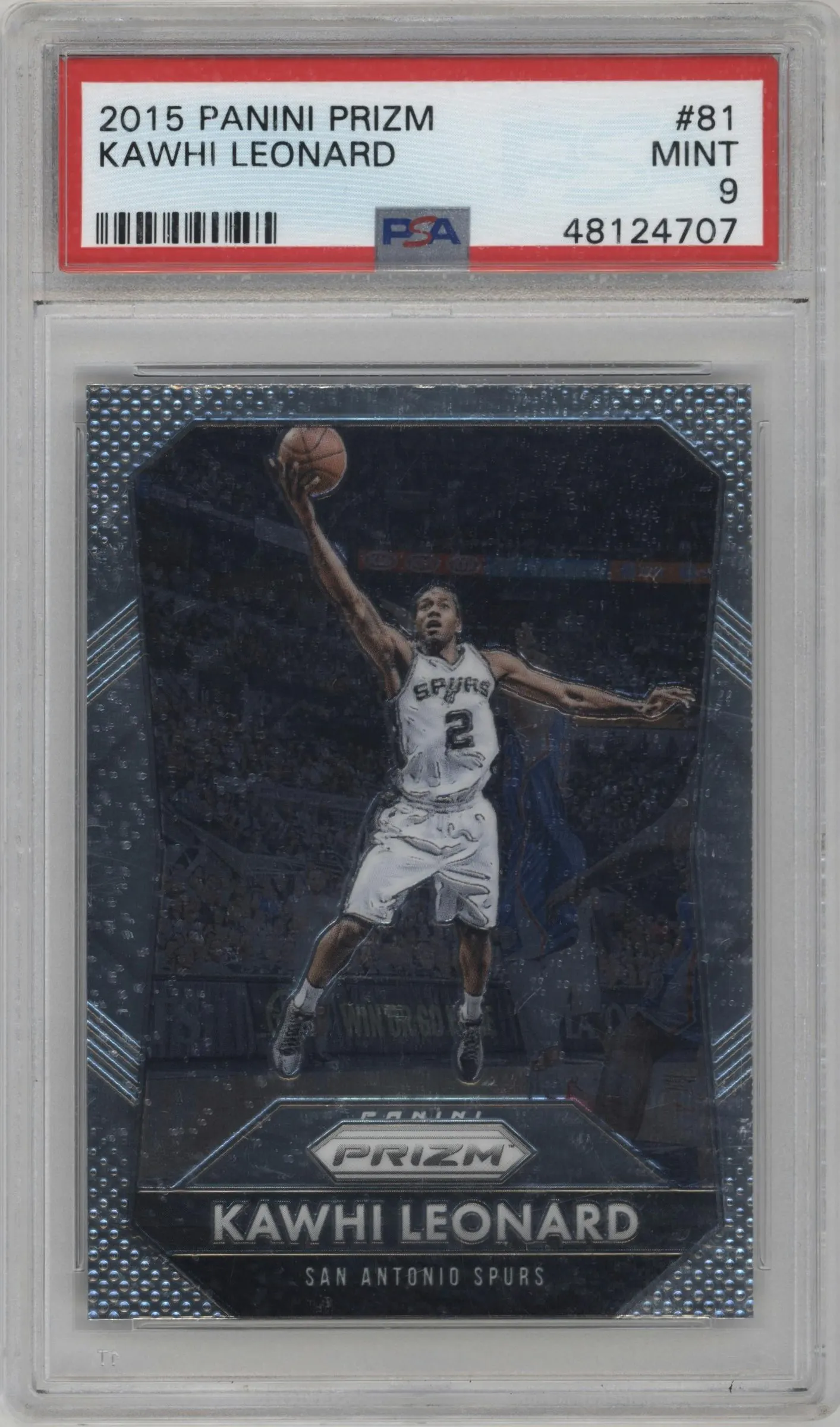 2015 Panini Prizm Kawhi Leonard #81 PSA 9