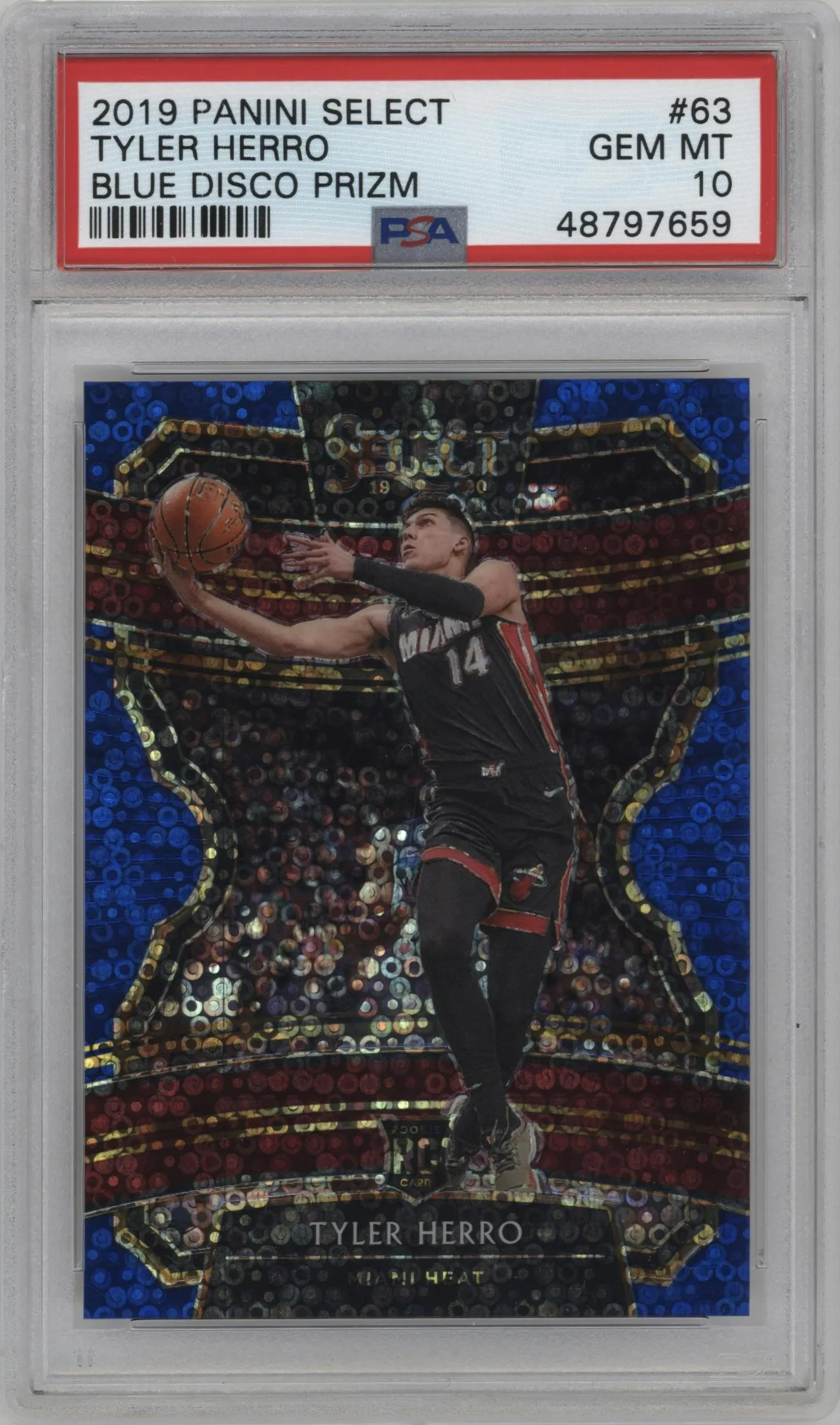 2019 Panini Select Tyler Herro Disco Blue #63 PSA 10