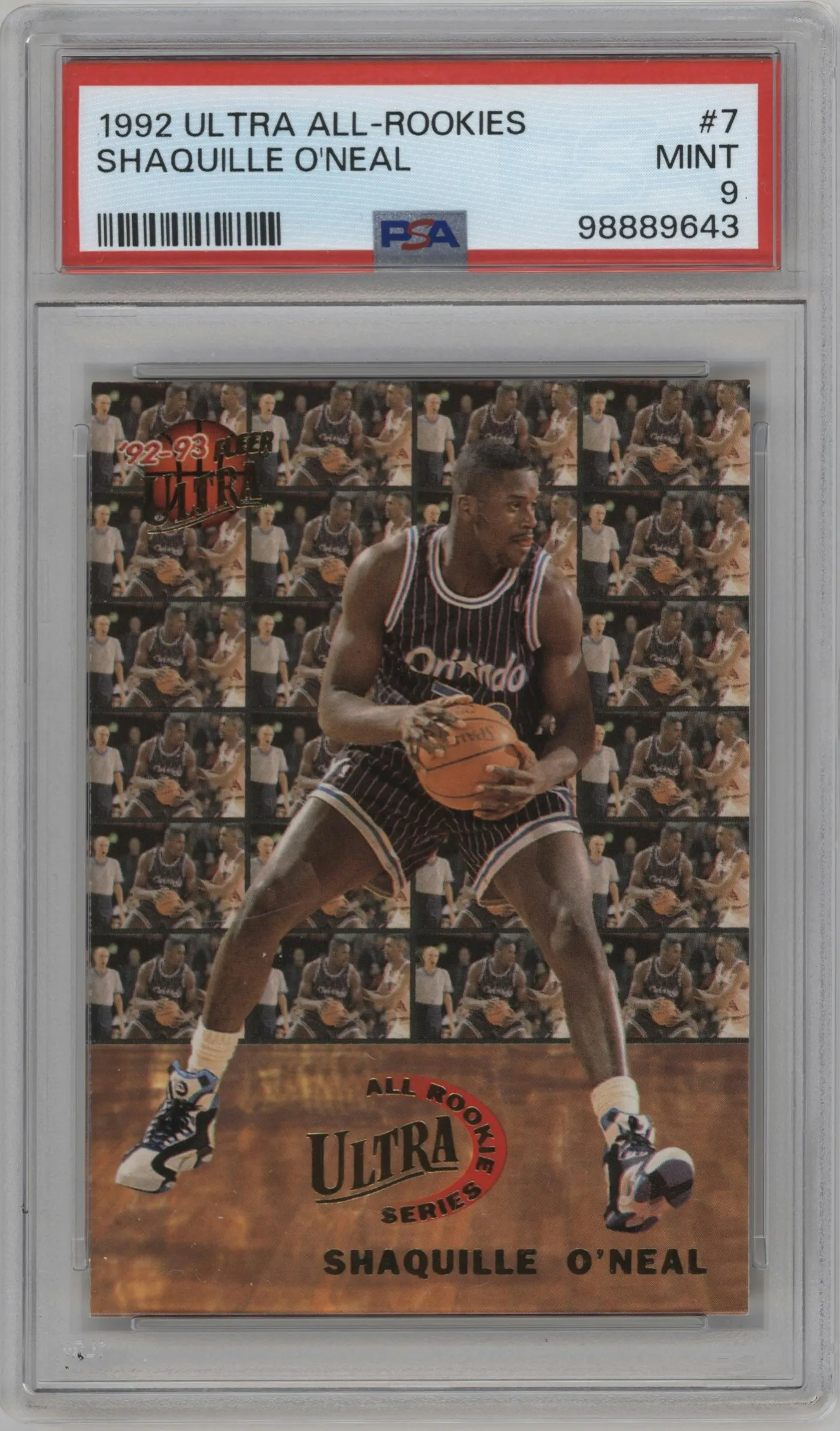 1992 Fleer Ultra All-Rookie Series Shaquille O'Neal #7 PSA 9