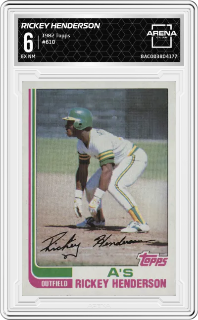1982 Topps Rickey Henderson ARENA CLUB 6
