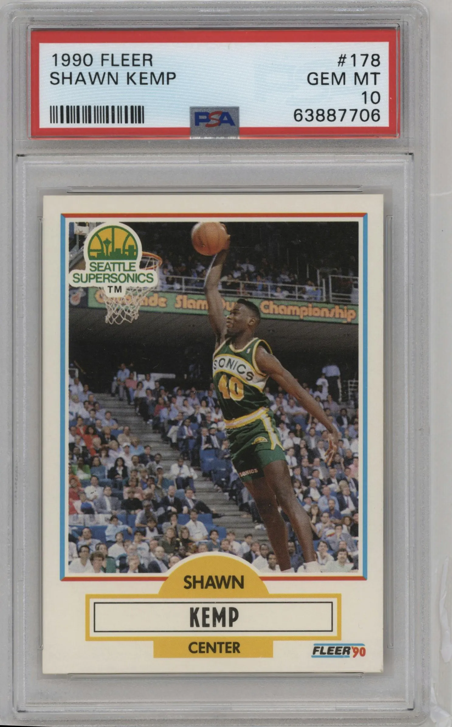 1990 Fleer Shawn Kemp #178 PSA 10