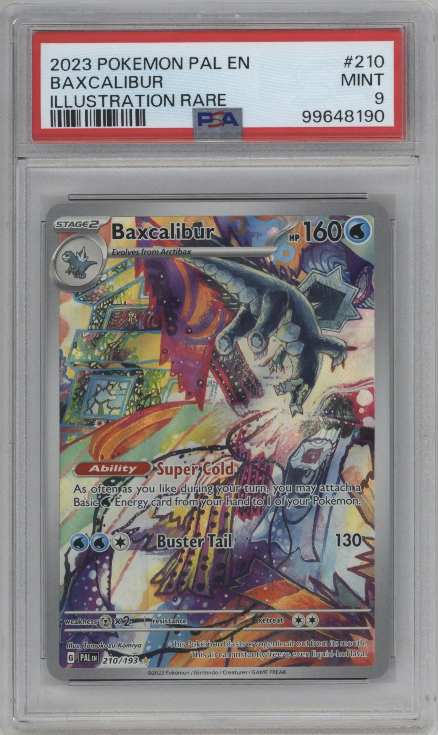 2023 Pokemon SV Paldea Evolved Baxcalibur #210 PSA 9