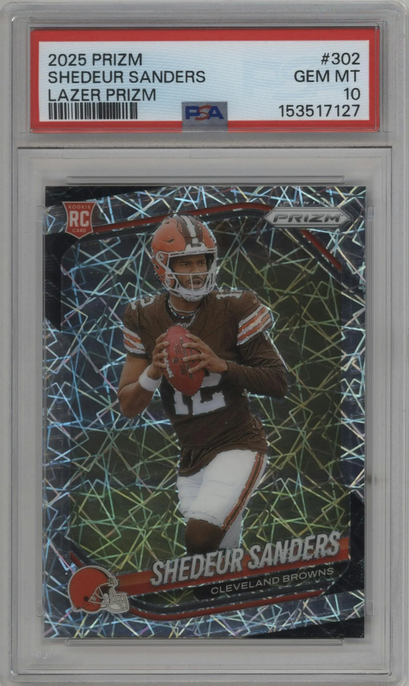 2025 Panini Prizm Shedeur Sanders Lazer #302 PSA 10