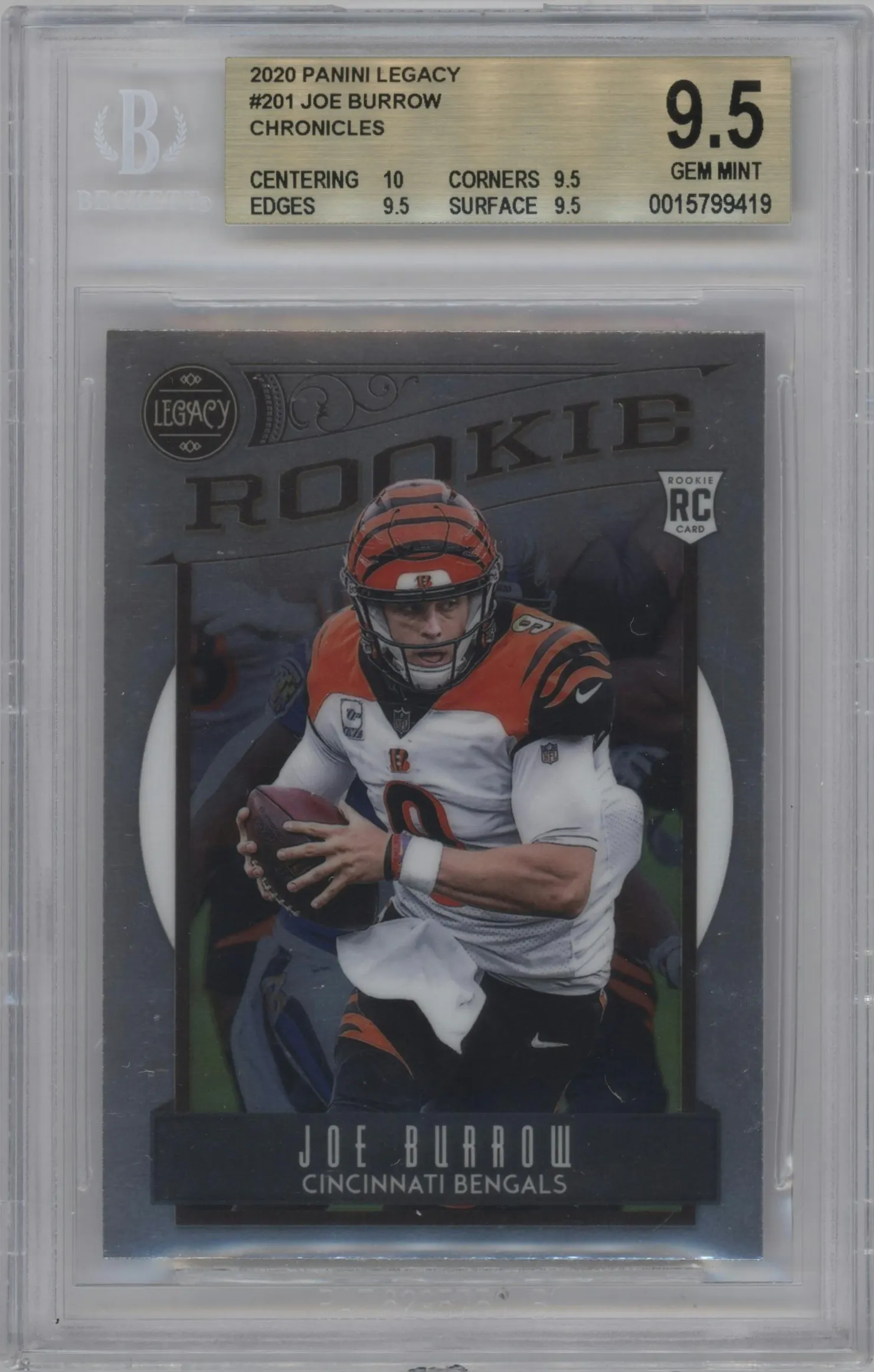 2020 Panini Chronicles Legacy Joe Burrow #201 BGS 9.5