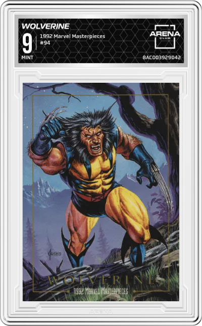 1992 SkyBox Marvel Masterpieces Wolverine ARENA CLUB 9