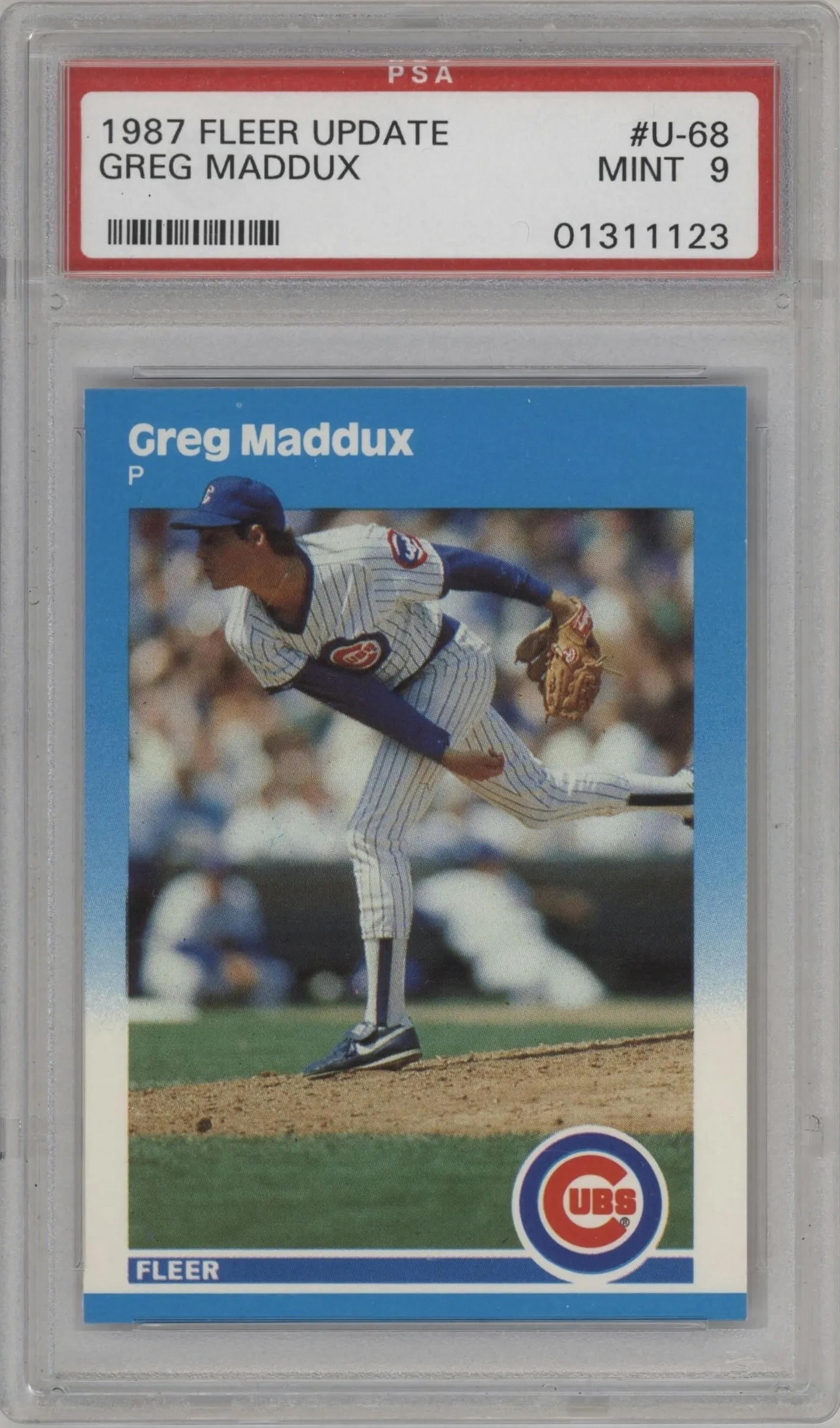 1987 Fleer Update Greg Maddux PSA 9