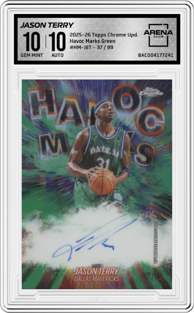 2025 Topps Chrome Update Havoc Marks Jason Terry Green #HM-JET ARENA CLUB 10