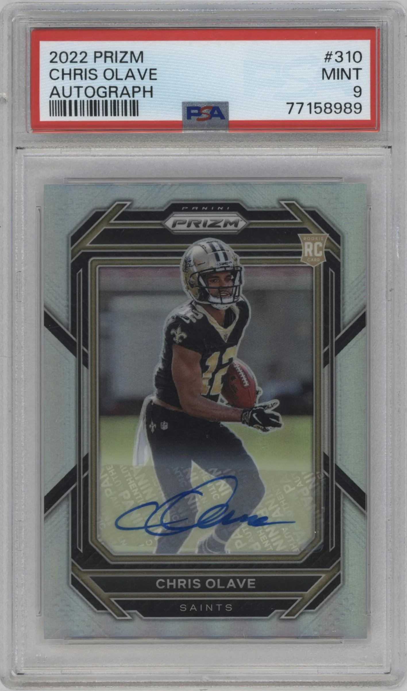 2022 Panini Prizm Rke.Auto Chris Olave #310 PSA 9