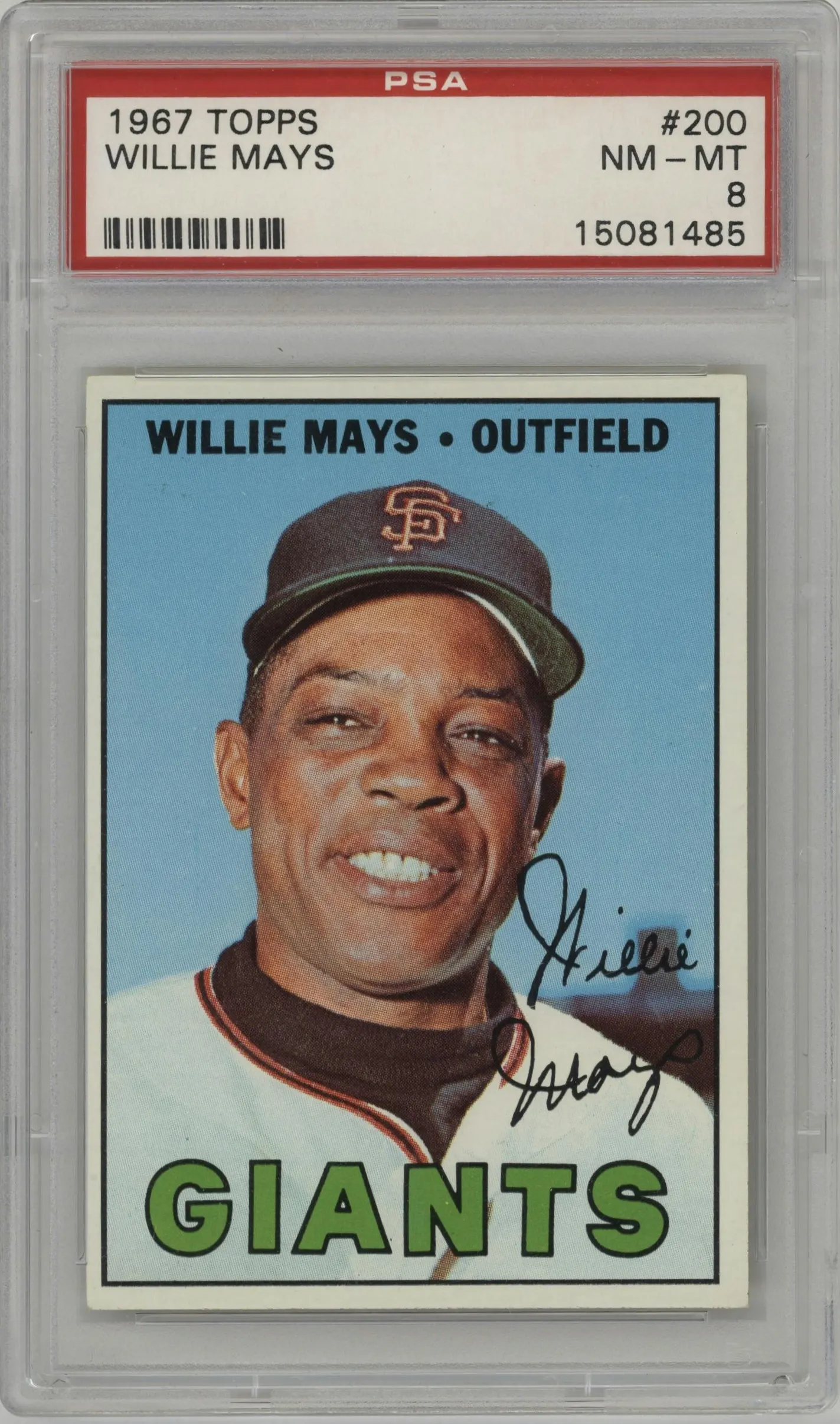 1967 Topps Willie Mays #200 PSA 8
