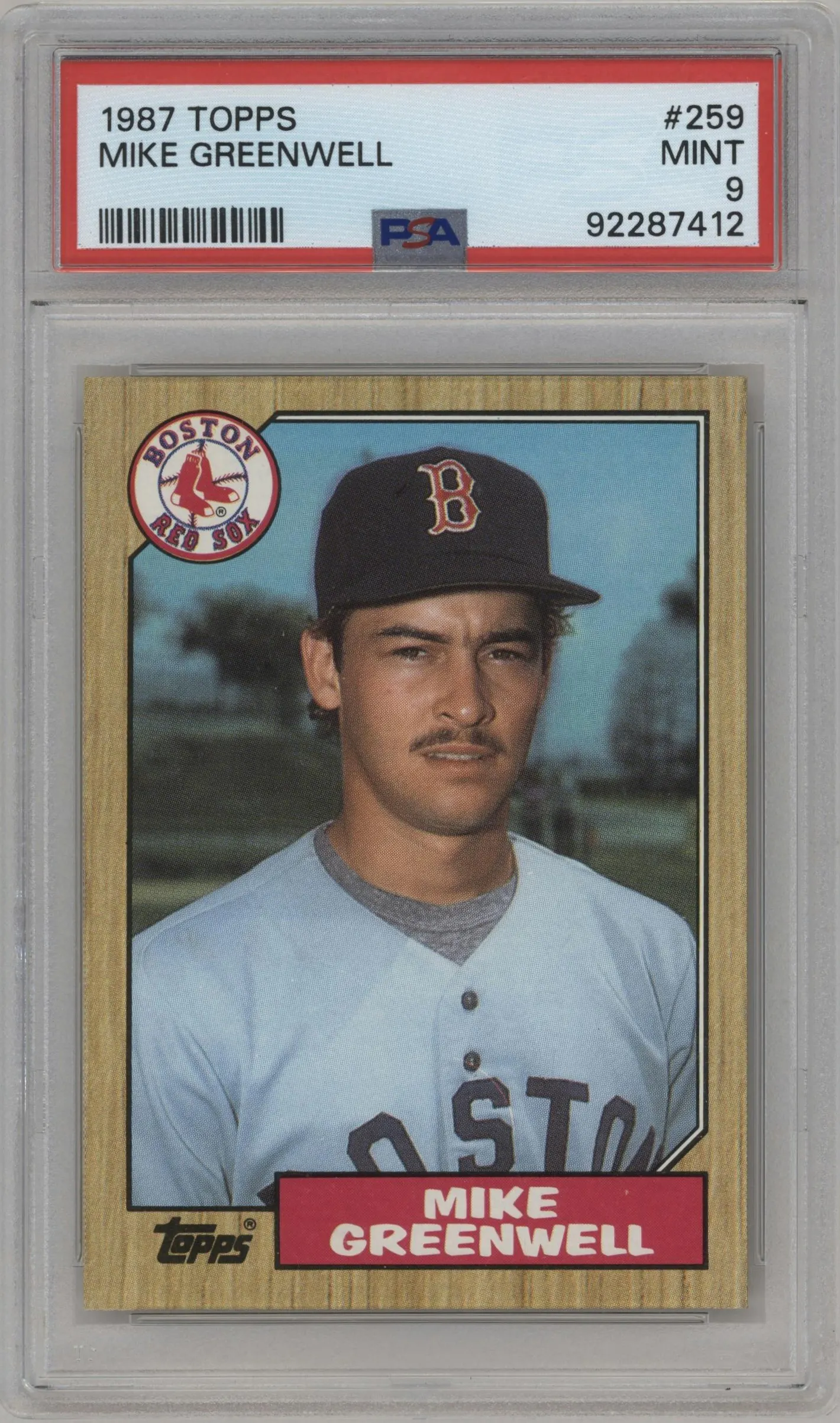 1987 Topps Mike Greenwell PSA 9