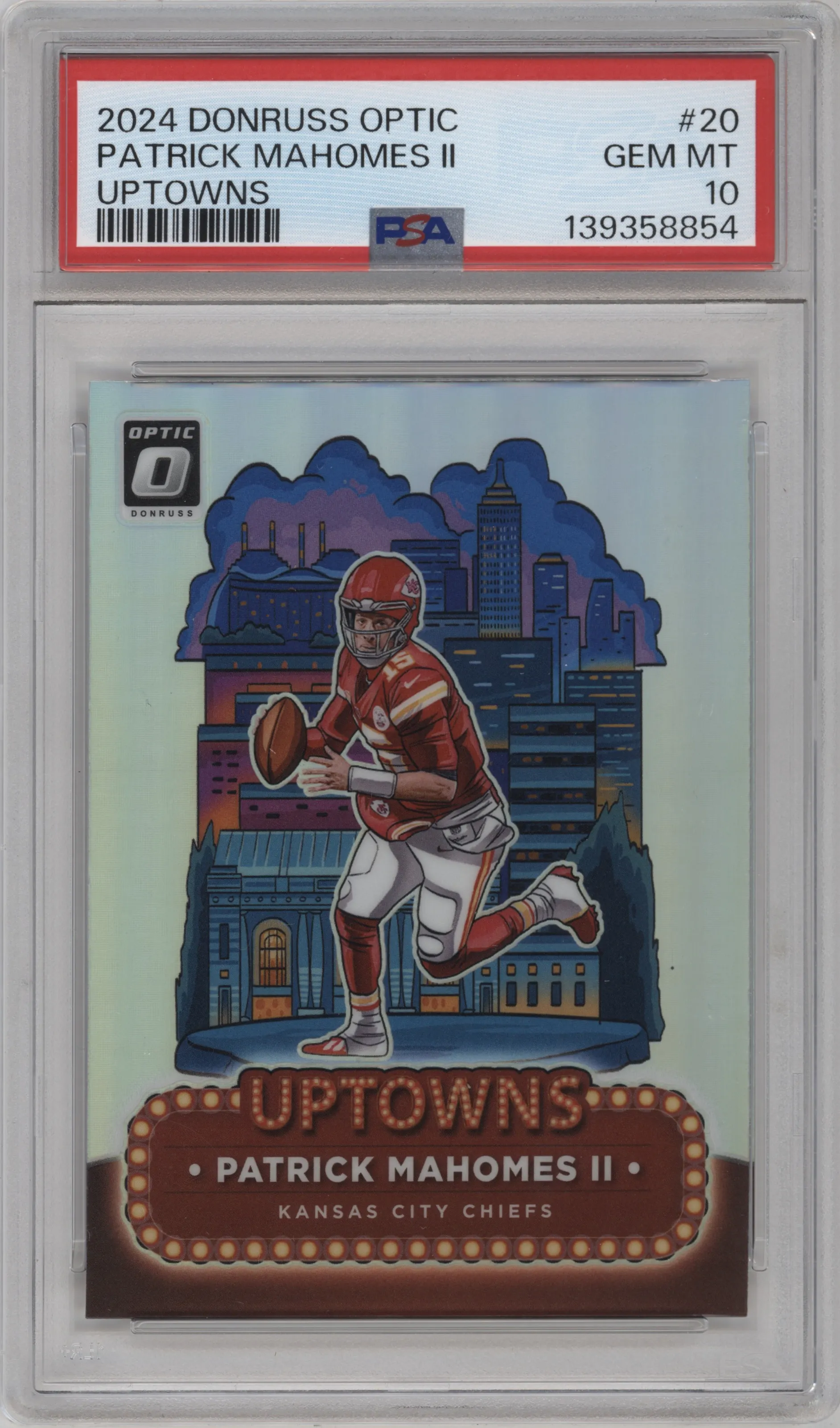 2024 Donruss Optic Uptowns Patrick Mahomes II #20 PSA 10