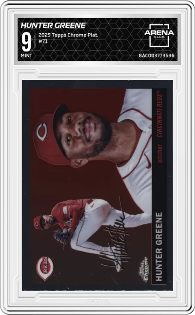 2025 Topps Chrome Platinum Hunter Greene #71 ARENA CLUB 9