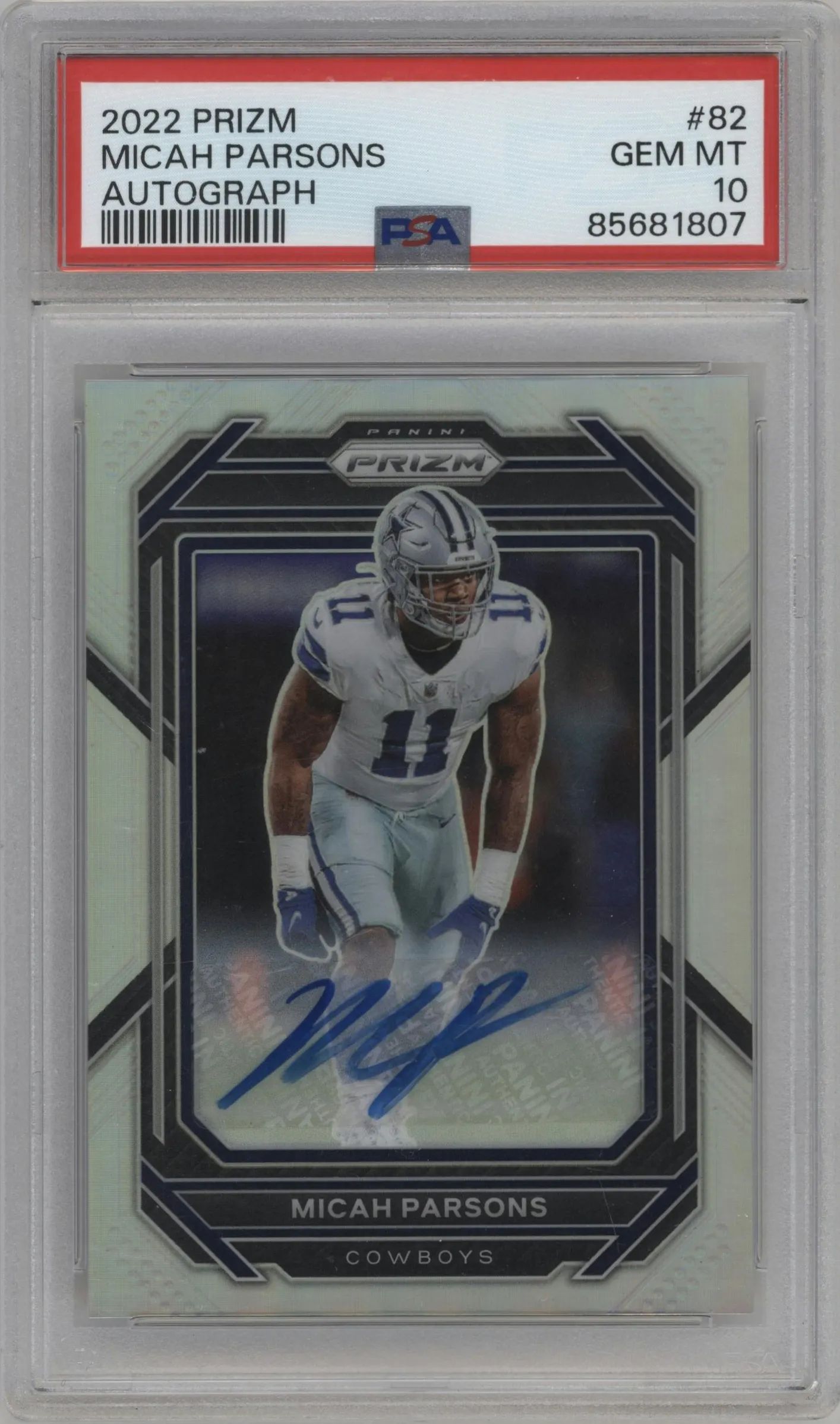 2022 Panini Prizm Auto Micah Parsons #82 PSA 10