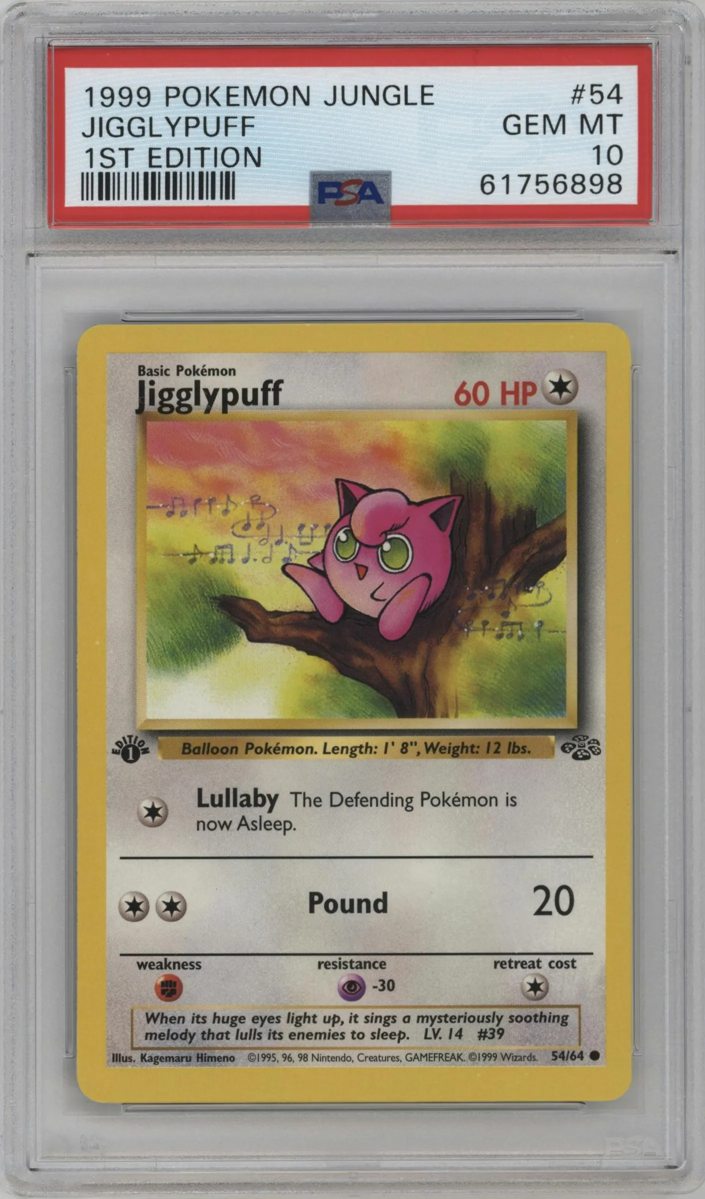 1999 Pokemon Jungle Jigglypuff #54 PSA 10
