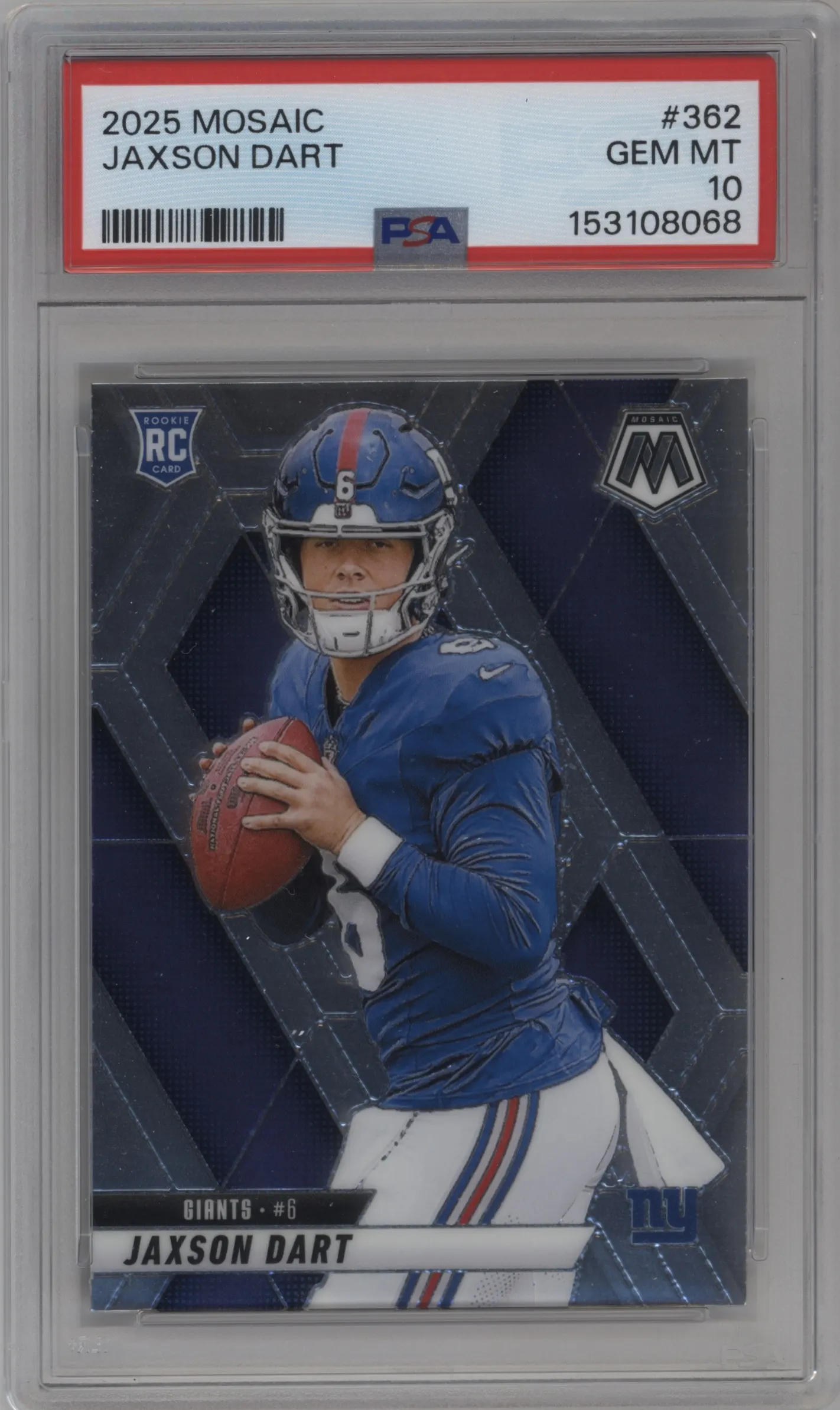 2025 Panini Mosaic Jaxson Dart PSA 10
