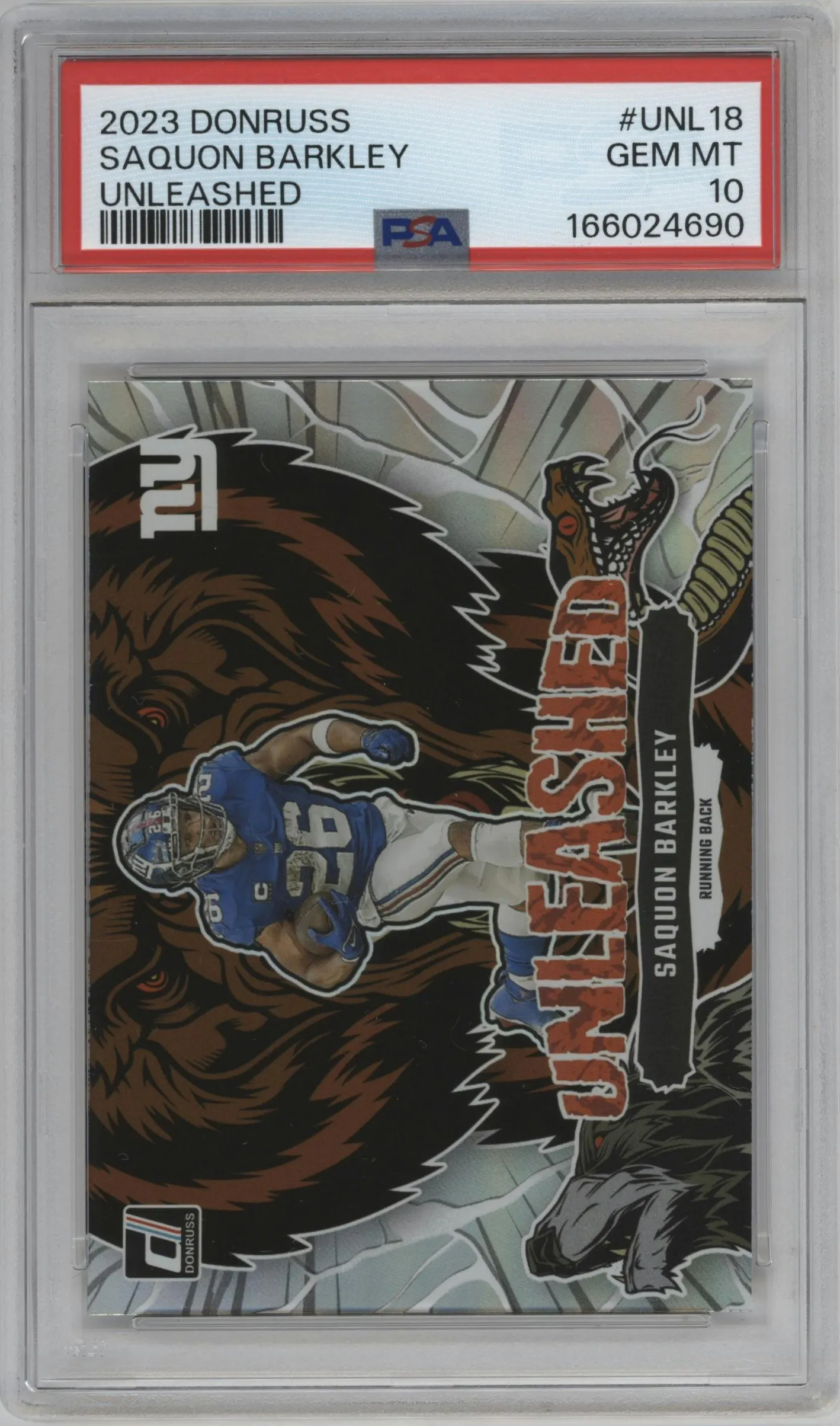 2023 Panini Donruss Unleashed Saquon Barkley #UNL-18 PSA 10