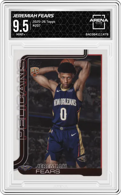 2025 Topps Jeremiah Fears #207 ARENA CLUB 9.5