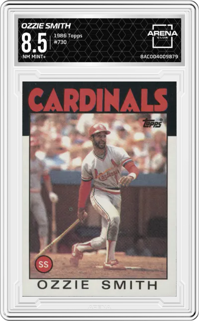 1986 Topps Ozzie Smith #730 ARENA CLUB 8.5