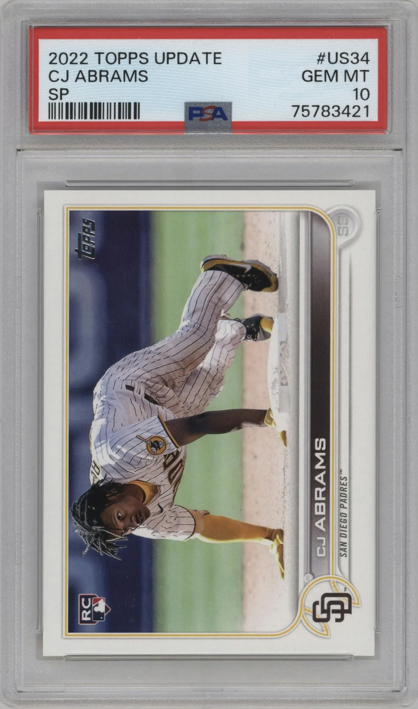 2022 Topps Update SP CJ Abrams #US34 PSA 10