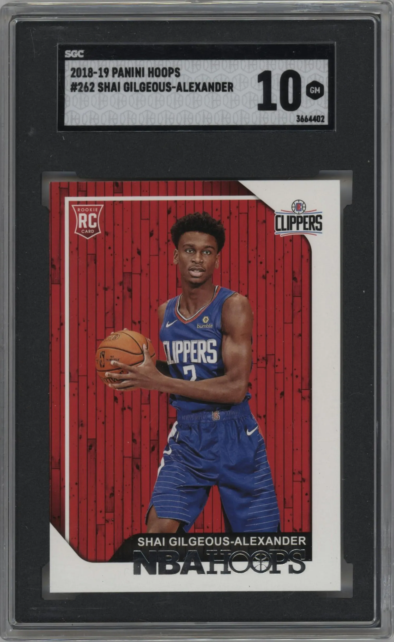 2018 Panini NBA Hoops Shai Gilgeous-Alexander #262 SGC 10