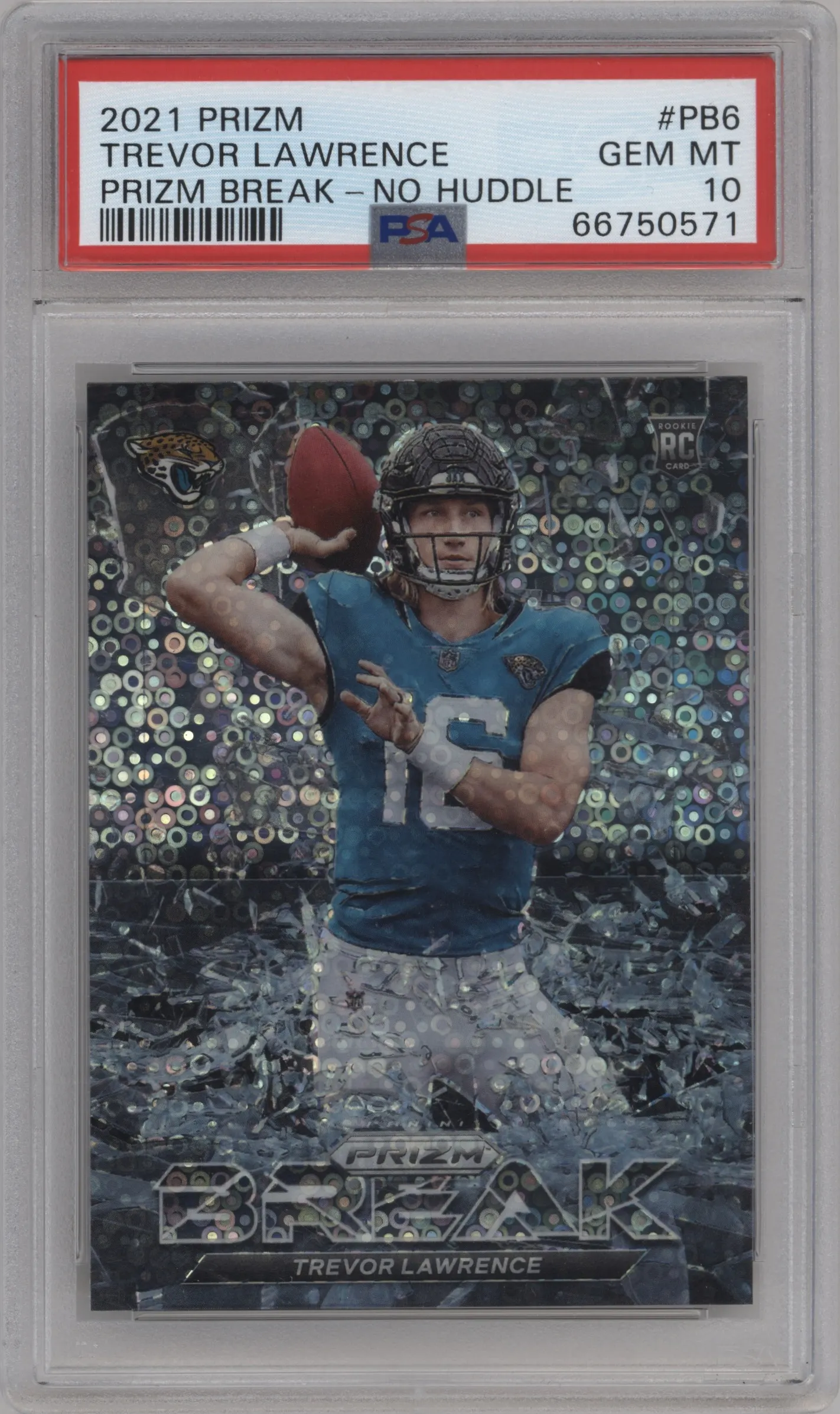 2021 Panini Prizm Prizm Break Trevor Lawrence No Huddle #PB-6 PSA 10