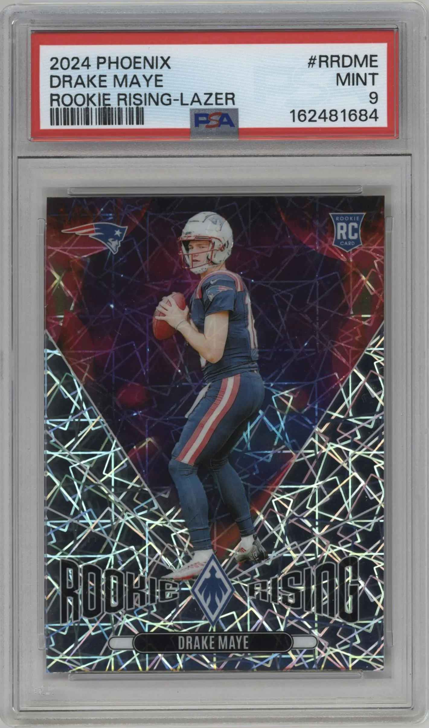 2024 Panini Phoenix Rookie Rising Drake Maye Lazer PSA 9