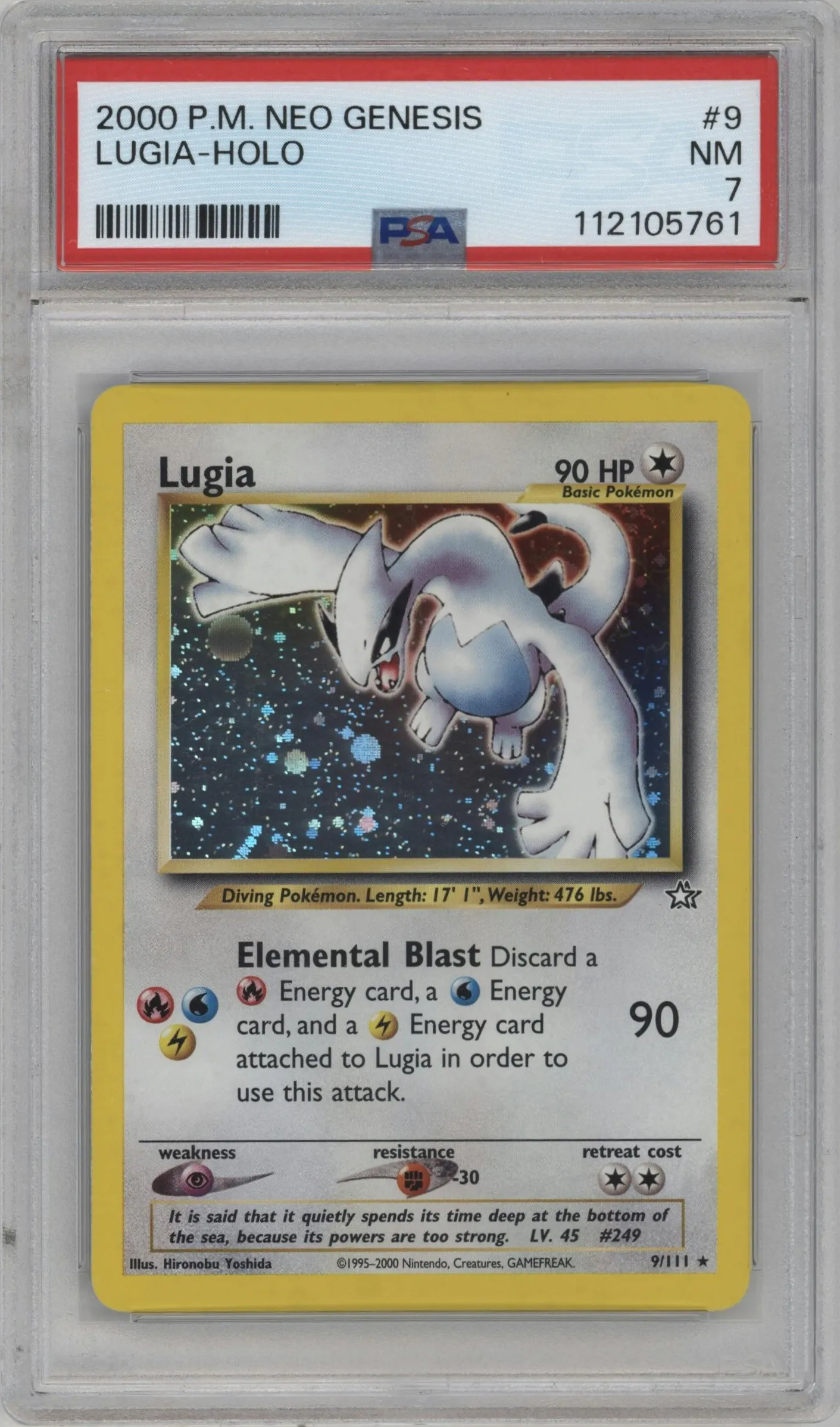 2000 Pokemon Neo Genesis Lugia #9 PSA 7