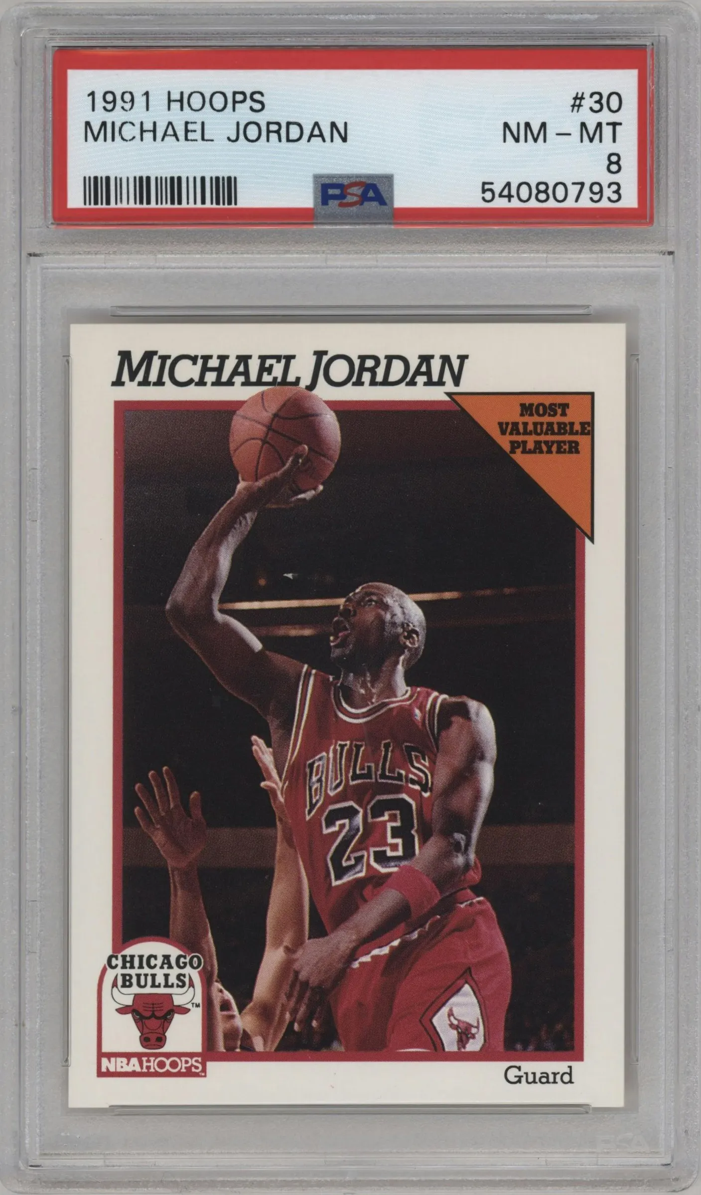 1991 NBA Hoops Michael Jordan #30 PSA 8
