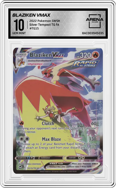 2022 Pokemon SWSH Silver Tempest TG Blaziken VMAX #TG15 ARENA CLUB 10