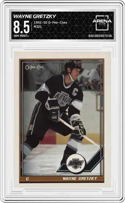 1991 O-Pee-Chee Wayne Gretzky #321 ARENA CLUB 8.5