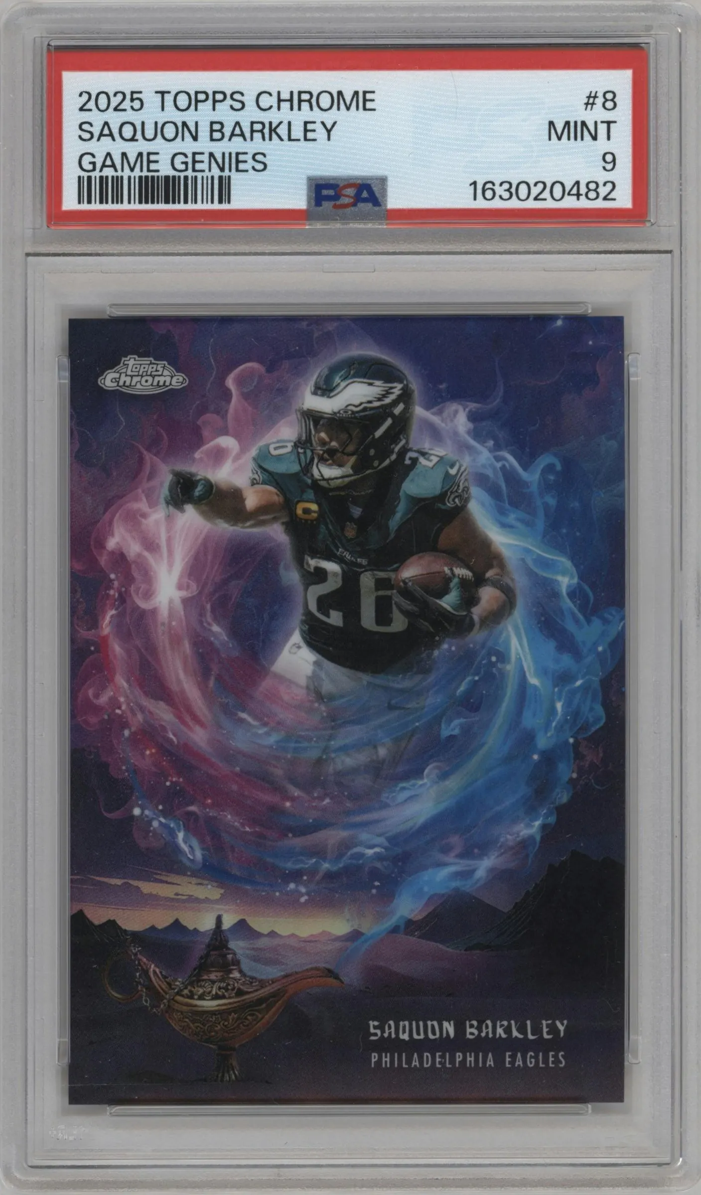 2025 Topps Chrome Game Genies Saquon Barkley #GG-8 PSA 9