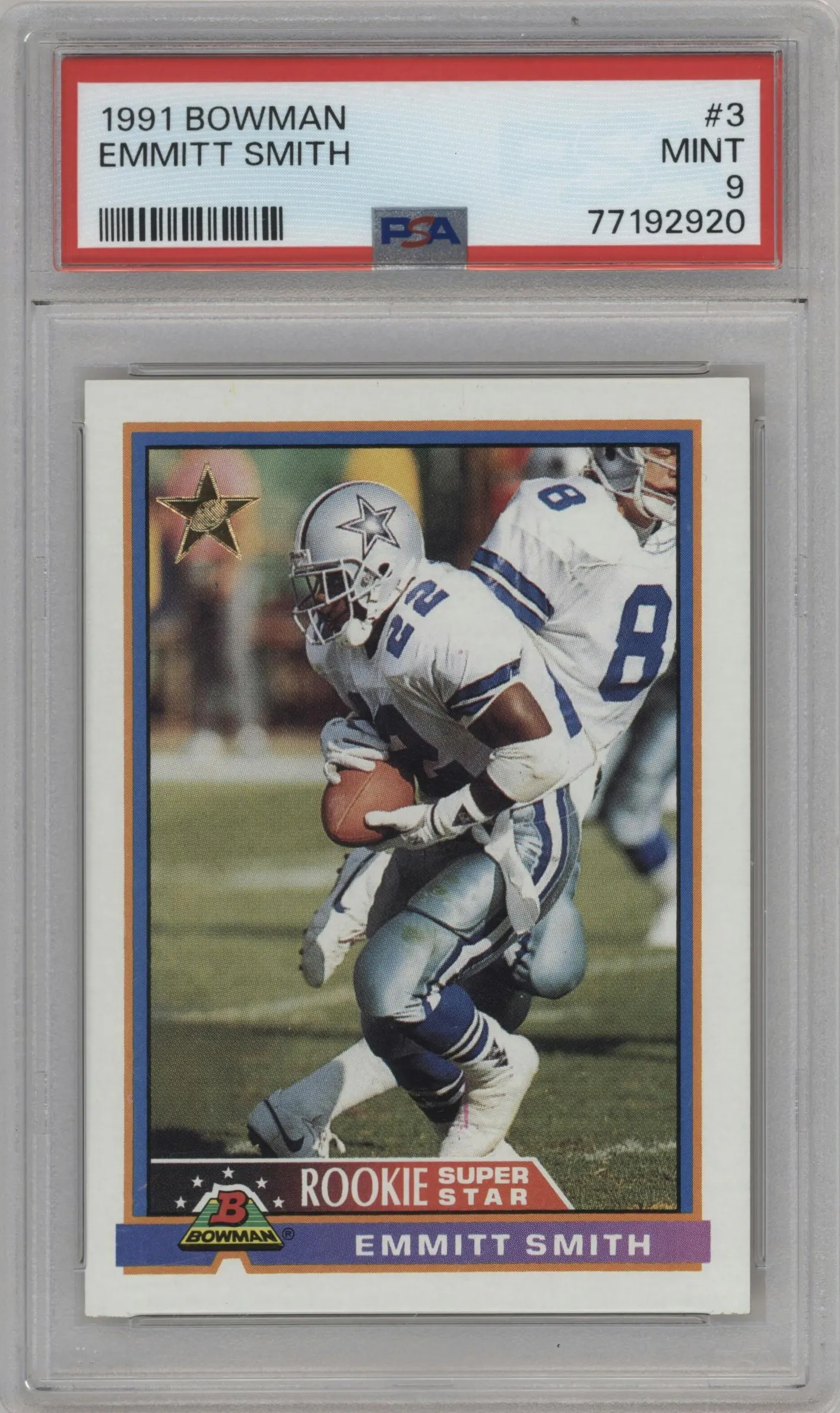 1991 Bowman Emmitt Smith #3 PSA 9