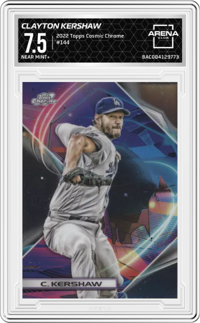 2022 Topps Cosmic Chrome Clayton Kershaw #144 ARENA CLUB 7.5
