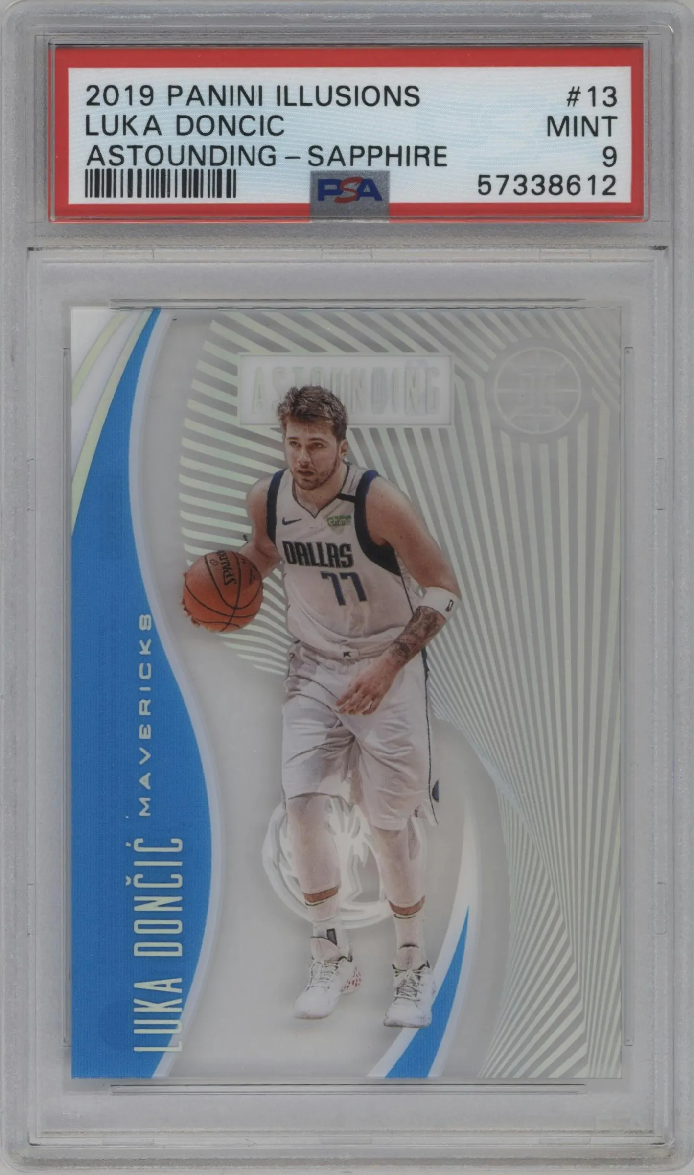 2019 Panini Illusions Astounding Luka Doncic Sapphire #13 PSA 9