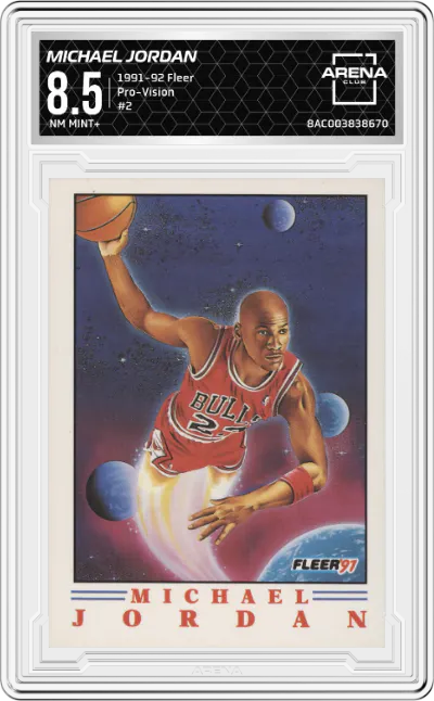 1991 Fleer Pro-Vision Michael Jordan #2 ARENA CLUB 8.5