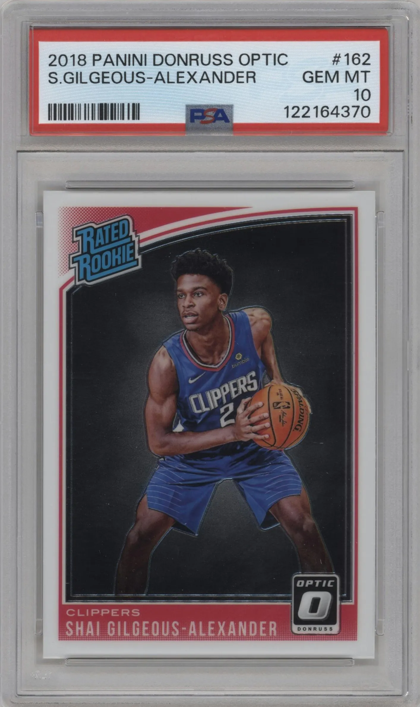 2018 Panini Donruss Optic Rated Rookie Shai Gilgeous-Alexander #162 PSA 10