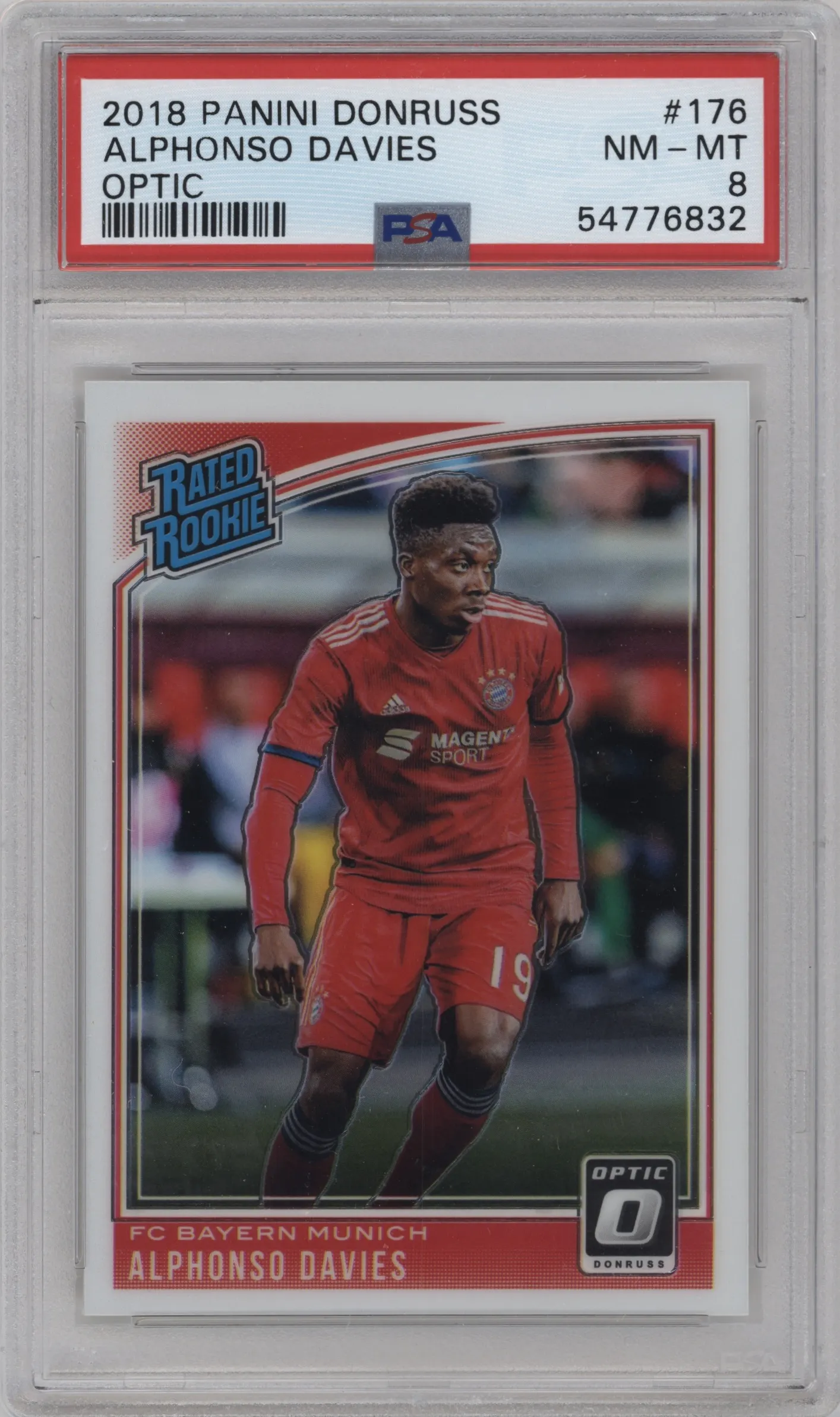 2018 Panini Donruss Optic Rtd.Rke. Alphonso Davies PSA 8