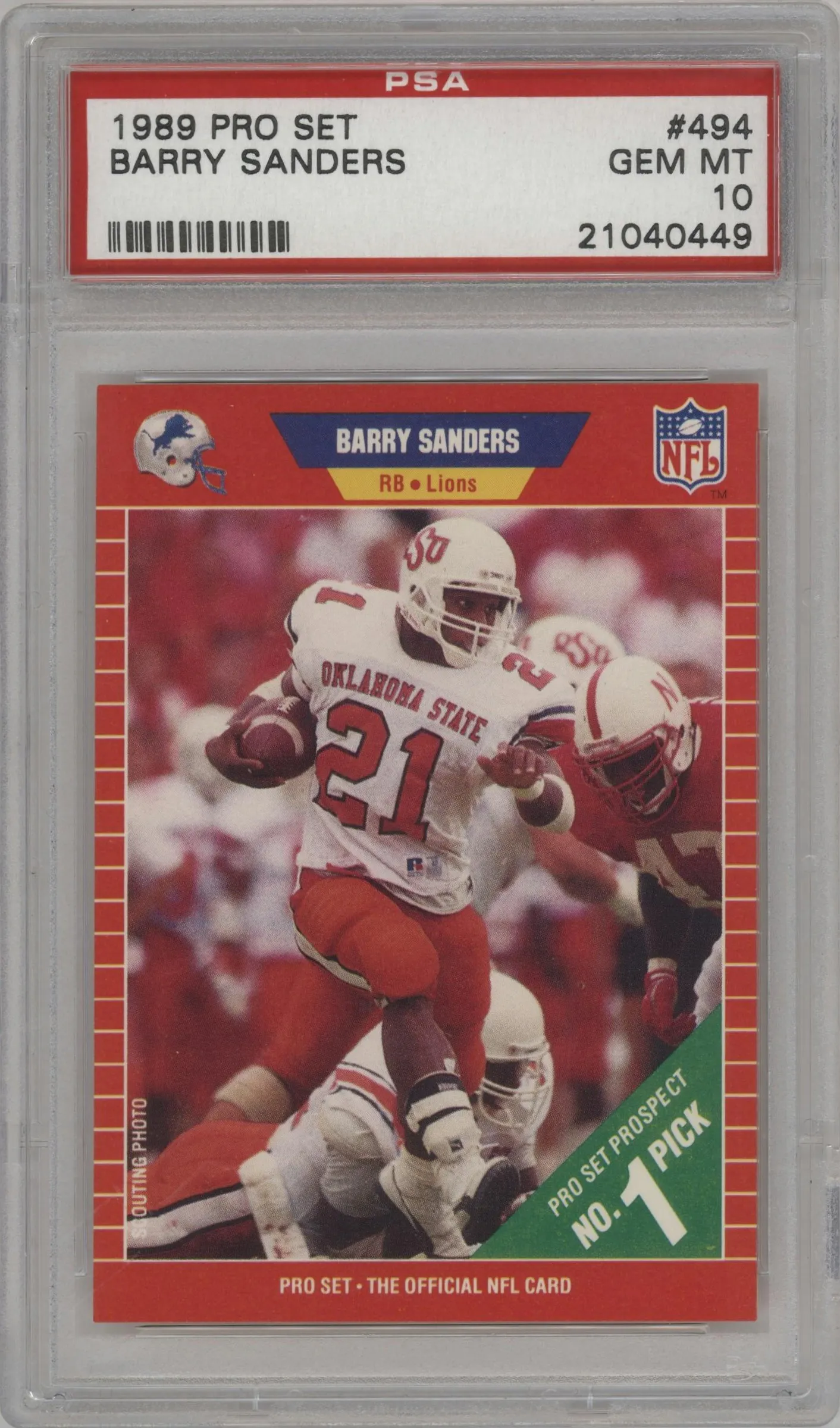 1989 Pro Set Barry Sanders PSA 10