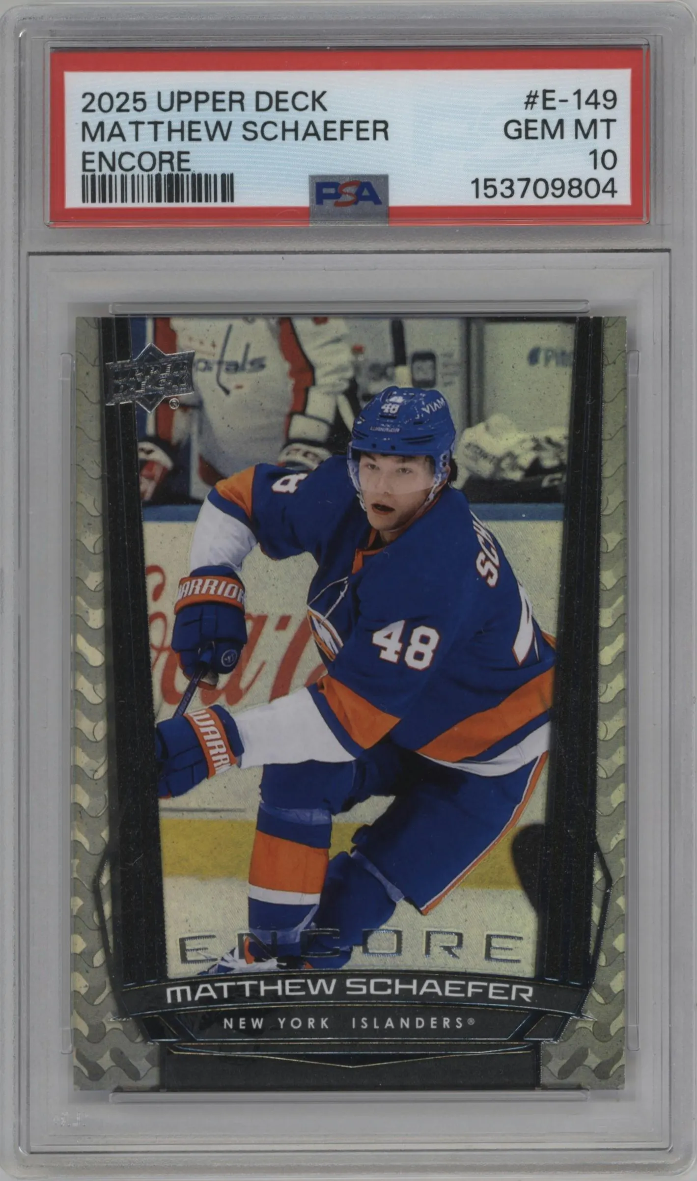 2025 Upper Deck Encore Matthew Schaefer #E-149 PSA 10