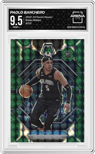 2022 Panini Mosaic Paolo Banchero Green Mosaic #231 ARENA CLUB 9.5