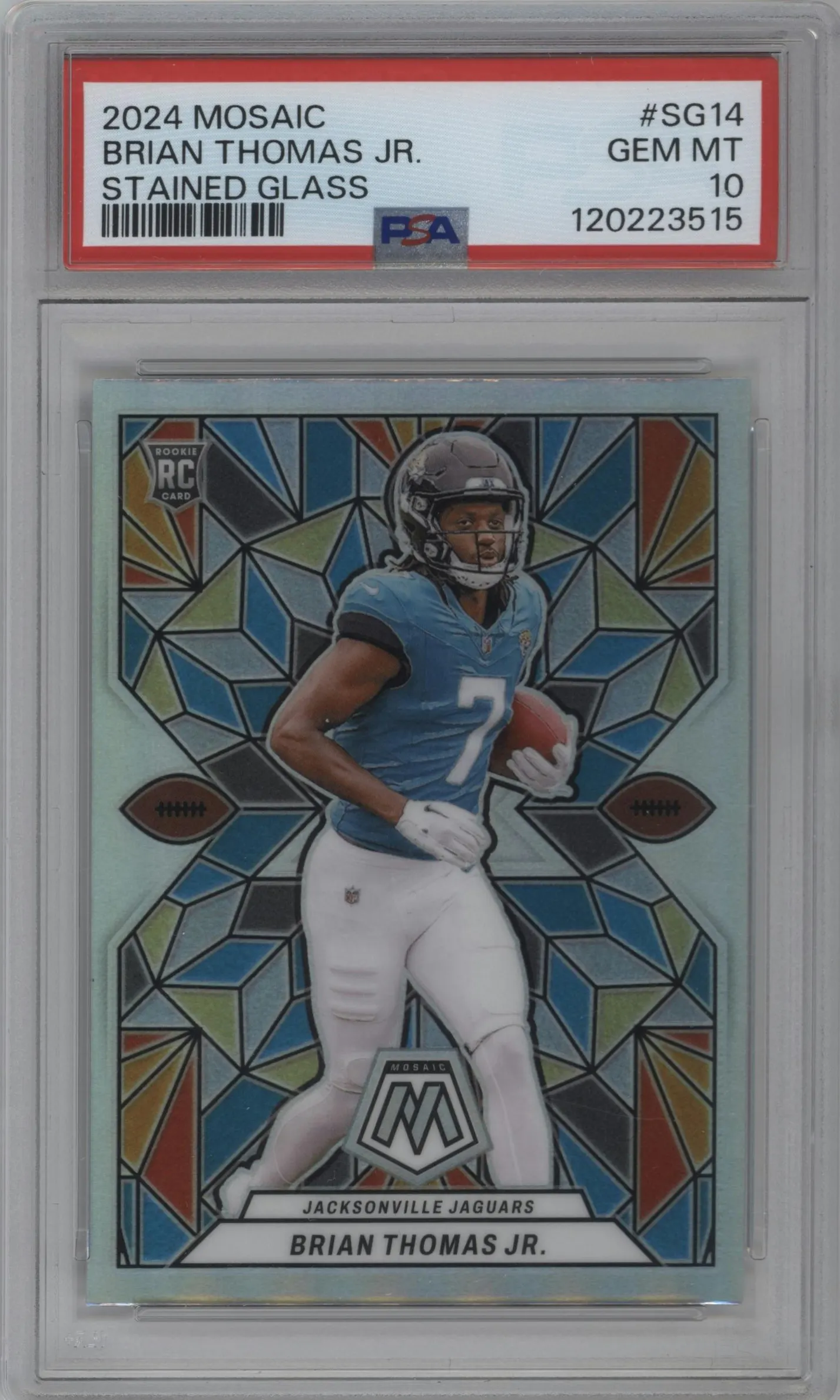 2024 Panini Mosaic Stained Glass Brian Thomas Jr. #SG-14 PSA 10