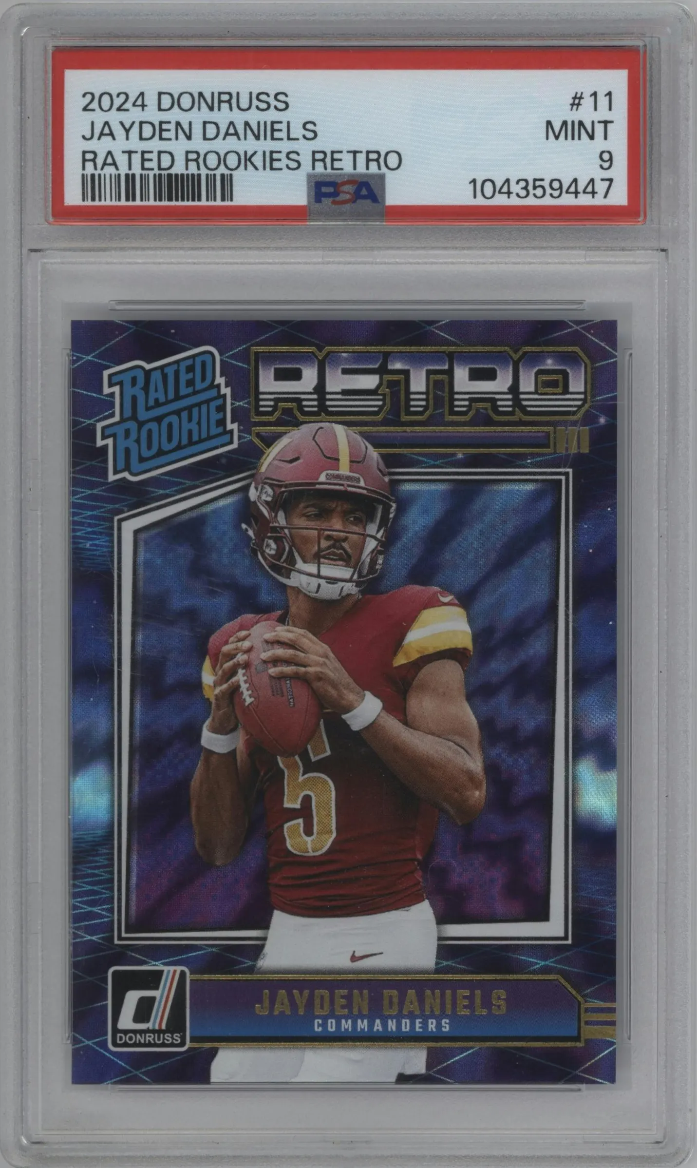 2024 Donruss Retro Rtd.Rke. Jayden Daniels #11 PSA 9