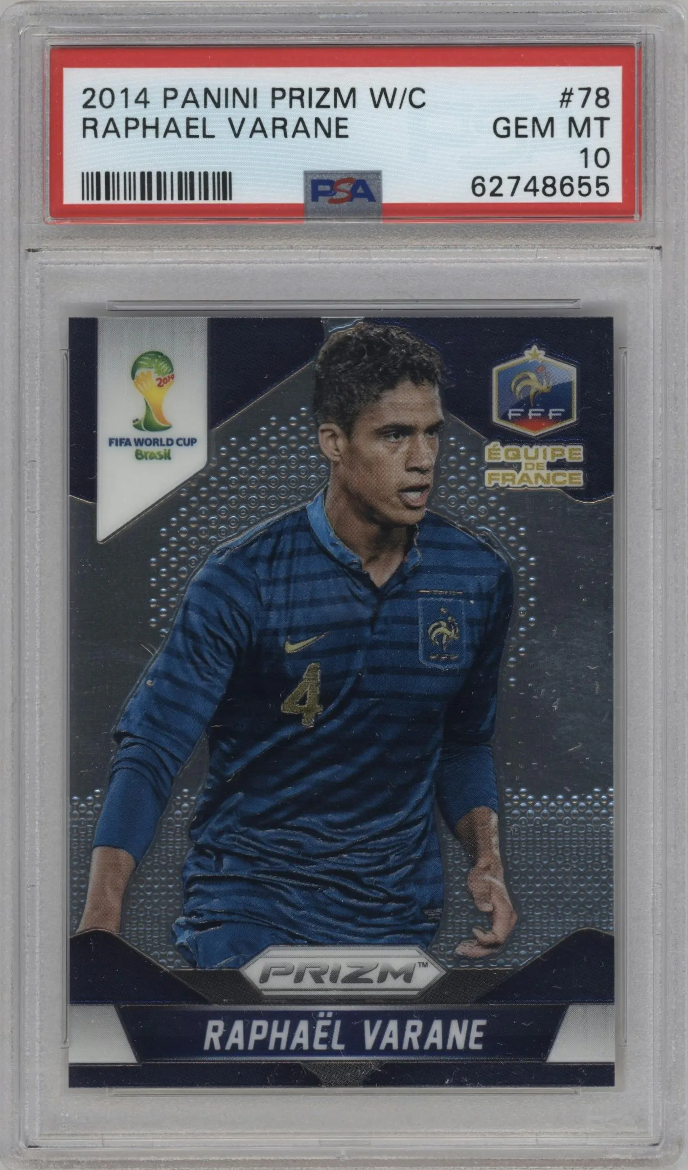 2014 Panini Prizm World Cup France Raphael Varane #78 PSA 10