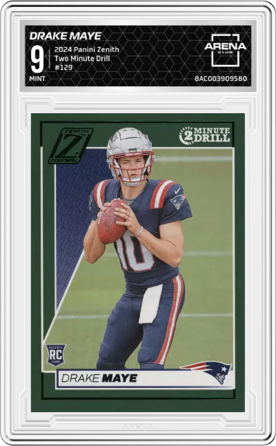2024 Panini Zenith Drake Maye Two Minute Drill ARENA CLUB 9
